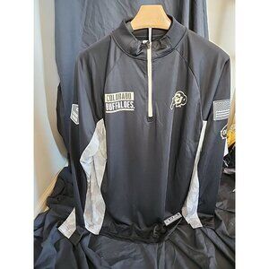 Colorado Buffalo Colosseum Mens L Military Quarter 1/4 Zip Pullover